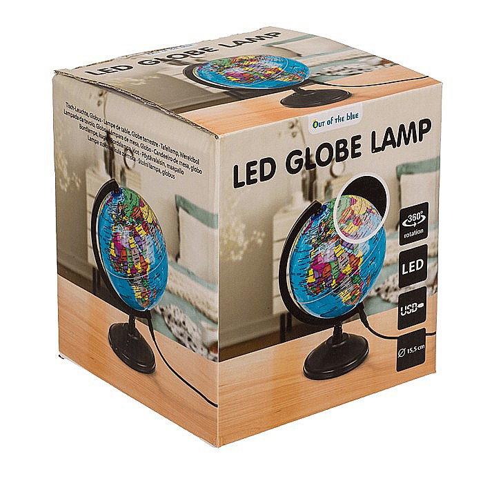 BLU GLOB PAMANTESC CU LED 15.5CM INCARCARE USB 57/1206 [8]