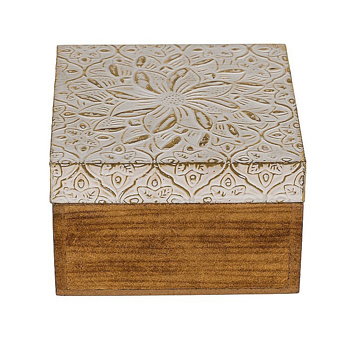 BLU CUTIE DE BIJUTERII DIN LEMN 2/SET 10*10CM -7.5*7.5CM DECOR AURIU 230172 [2]