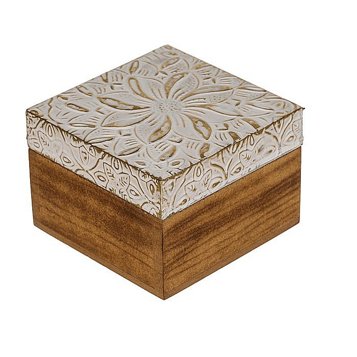 BLU CUTIE DE BIJUTERII DIN LEMN 2/SET 10*10CM -7.5*7.5CM DECOR AURIU 230172 [3]