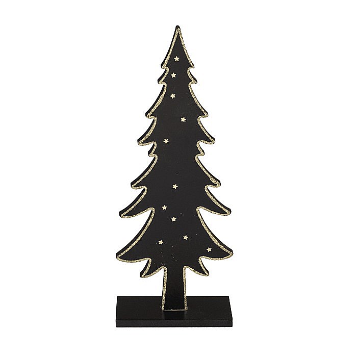 BLU BRAD DECOR 12*5*31CM DIN LEMN NEGRU CU STELUTE AURII 960427 [2]