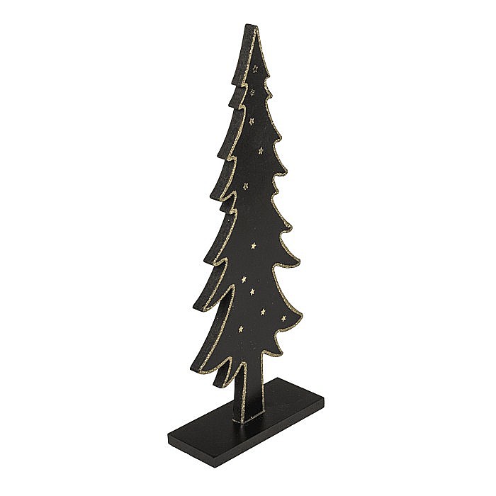 BLU BRAD DECOR 12*5*31CM DIN LEMN NEGRU CU STELUTE AURII 960427 [3]