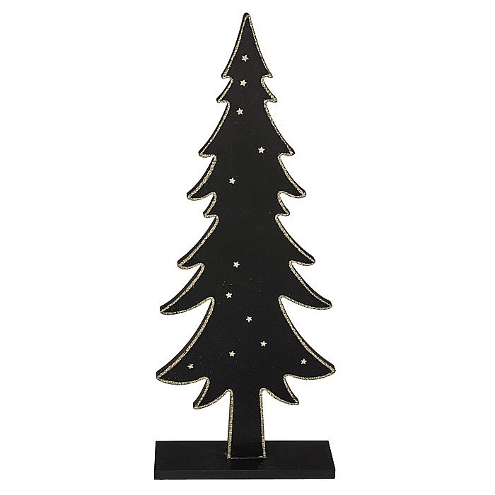 BLU BRAD DECOR 15*5*38CM DIN LEMN NEGRU CU STELUTE AURII 960428 [2]