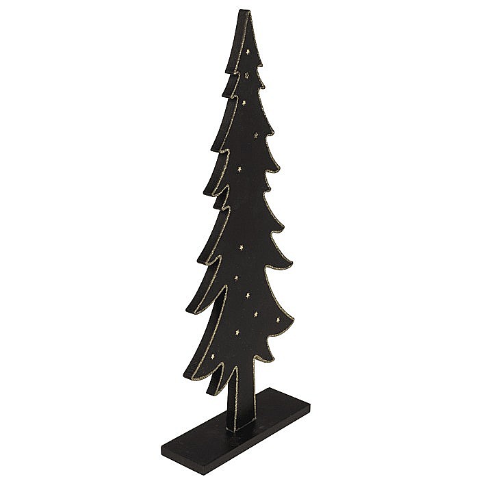 BLU BRAD DECOR 15*5*38CM DIN LEMN NEGRU CU STELUTE AURII 960428 [3]