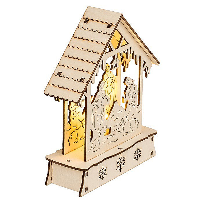 BLU DECORATIUNE LUMINOASA 3D LEMN 12*14CM NASTEREA DOMNULUI 939126 [4]