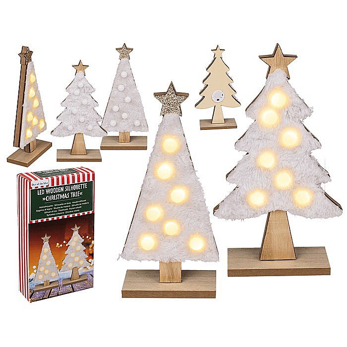 BLU DECORATIUNE LUMINOASA 3D LEMN 10*25CM POM DE CRACIUN 939128 [1]