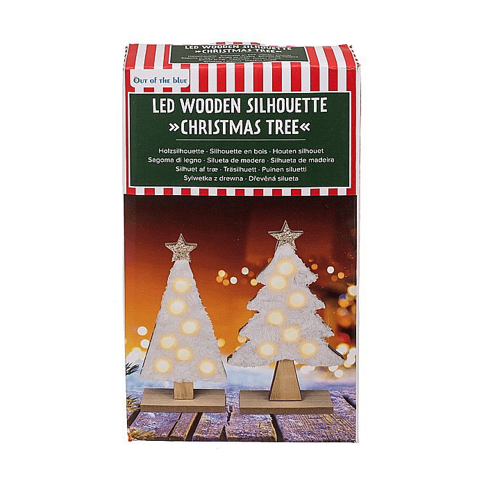 BLU DECORATIUNE LUMINOASA 3D LEMN 10*25CM POM DE CRACIUN 939128 [2]
