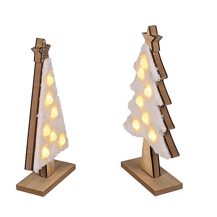 BLU DECORATIUNE LUMINOASA 3D LEMN 10*25CM POM DE CRACIUN 939128 [5]