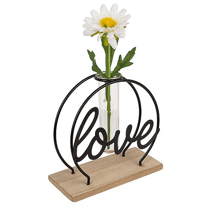 BLU SUPORT METALIC PT PLANTE PE BAZA DE LEMN LOVE 144396 [2]