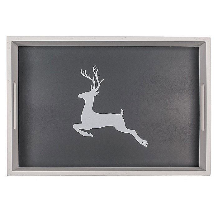 BLU TAVA LEMN CRACIUN - REN 35*24CM ALB/GRI 144466 [3]
