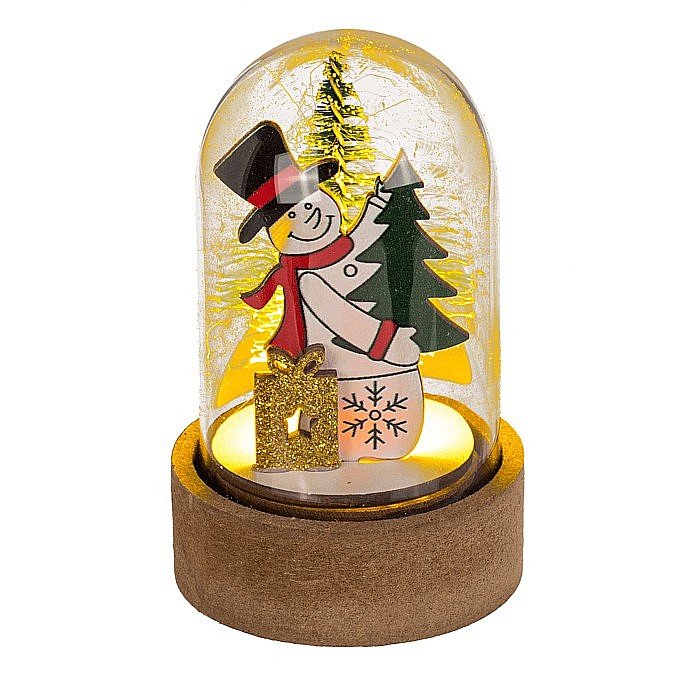 BLU DECORATIUNE LUMINOASA CRACIUN 8CM CU CUPOLA DE STICLA 160066 [6]