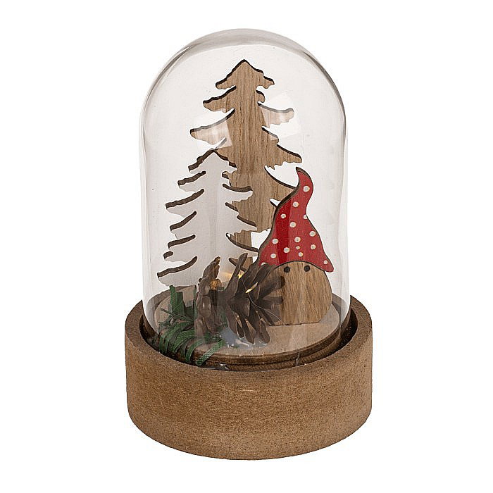 BLU DECORATIUNE LUMINOASA CRACIUN 8CM CU CUPOLA DE STICLA 160066 [8]