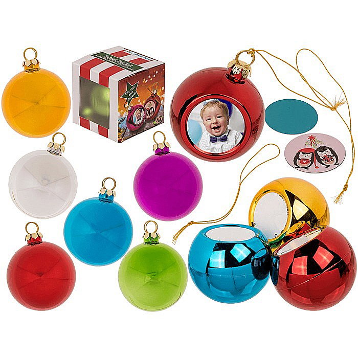 BLU GLOB FOTO ROTUND 6CM PENTRU POM DE CRACIUN 160094 [1]