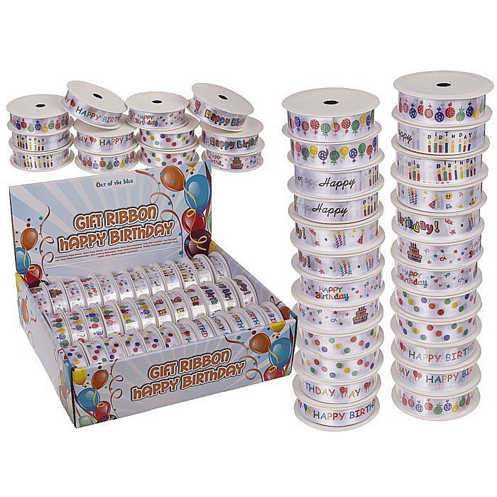 BLU BANDA DECORATIVA POLIESTER 2CM*2M HAPPY BIRTHDAY 180498 [1]