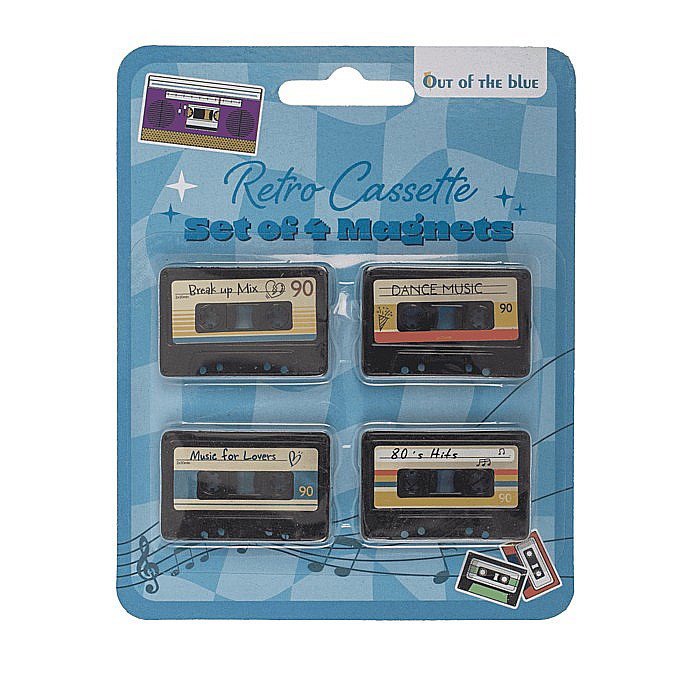 BLU MAGNET FRIGIDER CASETA AUDIO RETRO 3*4.2CM 4/SET 33/5972 [1]