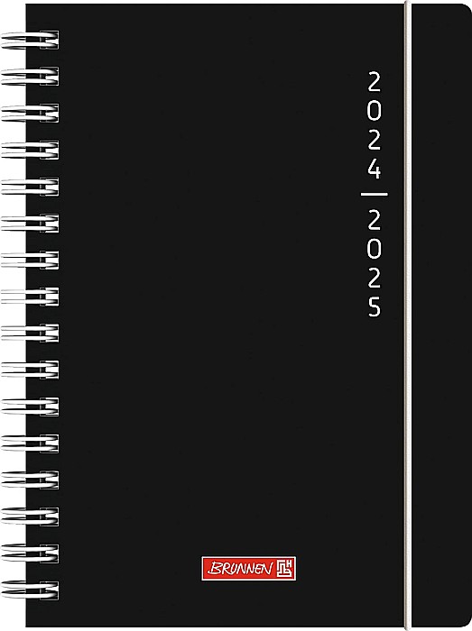 BR AGENDA SCOLARA SPIRA A5 PP DATATA ZILNIC 2024-2025 CU ELASTIC PLAIN BLACK 72055125 [1]