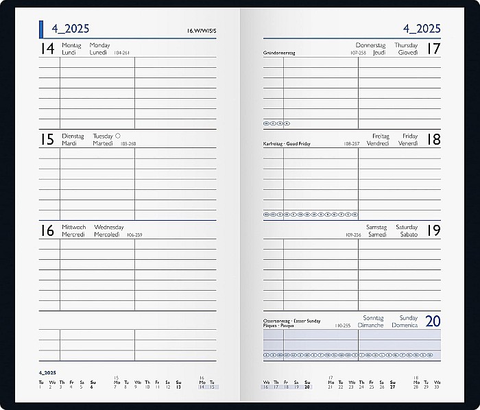BR AGENDA DATATA SAPTAMANAL 9*15CM 2025 BALACRON NEGRU 75661905 [2]