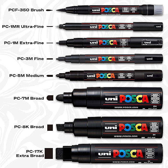 MARKER UNI POSCA PC-3M 0.9-1.3MM BASIC 8 CULORI/SET 38190 [8]