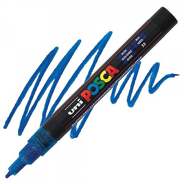 MARKER UNI POSCA UNIVERSAL SCLIPICI 3ML 0.9-1.3mm M1278/42589 ALBASTRU [3]