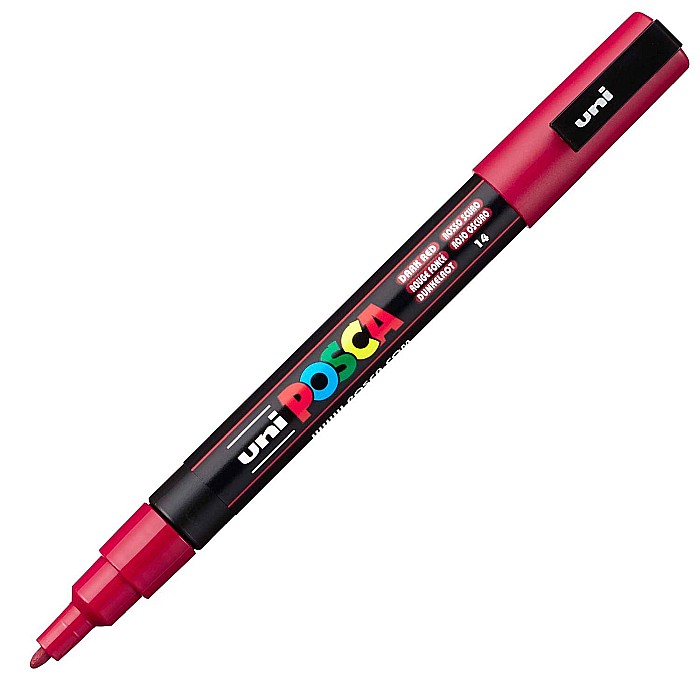 MARKER UNI POSCA UNIVERSAL 3M 0.9-1.3 MM M1198/29434 ROSU INCHIS [2]
