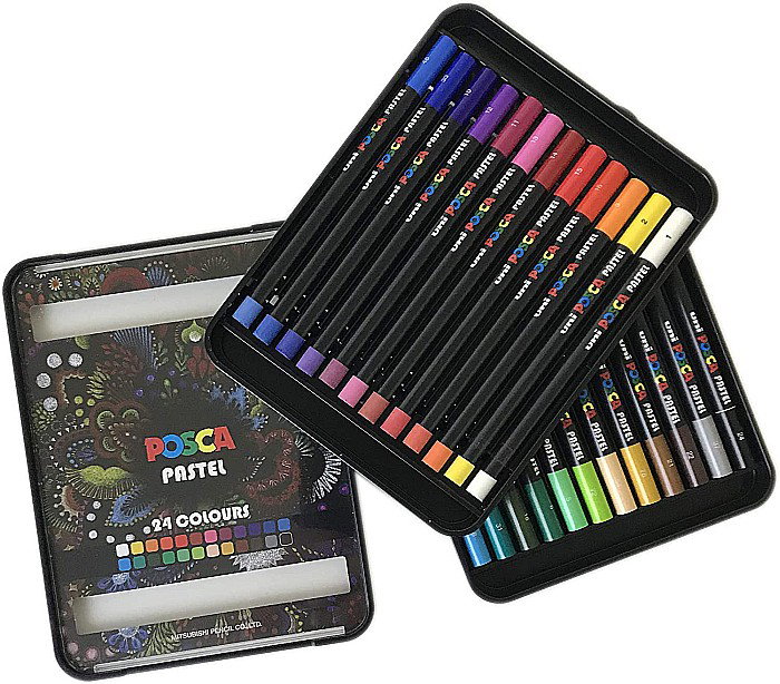 PASTEL ULEIOS POSCA  KPA-100  24/SET P3287 [4]