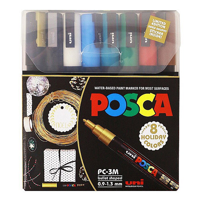 MARKER UNI POSCA PC-3M 0.9-1.3MM HOLIDAY 8 CULORI/SET 42588 [1]