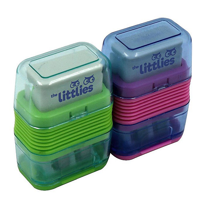 DIA ASCUTITOARE DUBLA CU RADIERA THE LITTLIES 2 CCULORI 646946 [1]