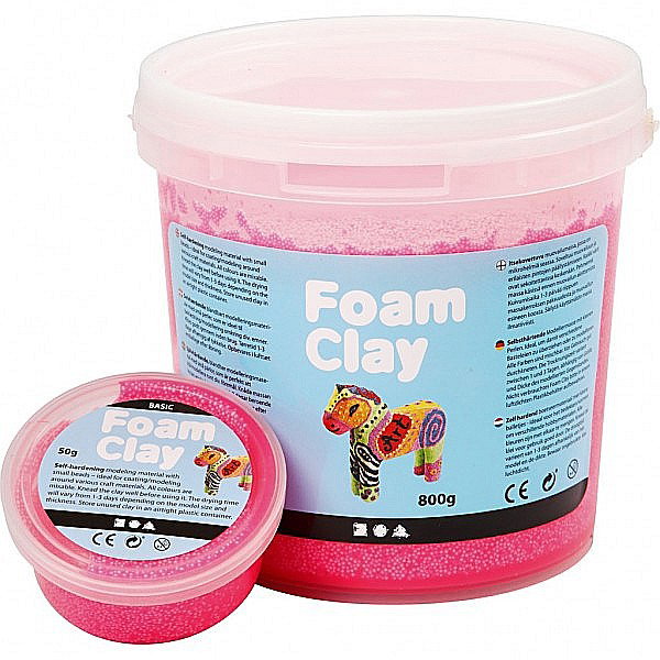 Spuma de modelaj cu uscare la aer FOAM CLAY 35G ROZ NEON 78926 [5]