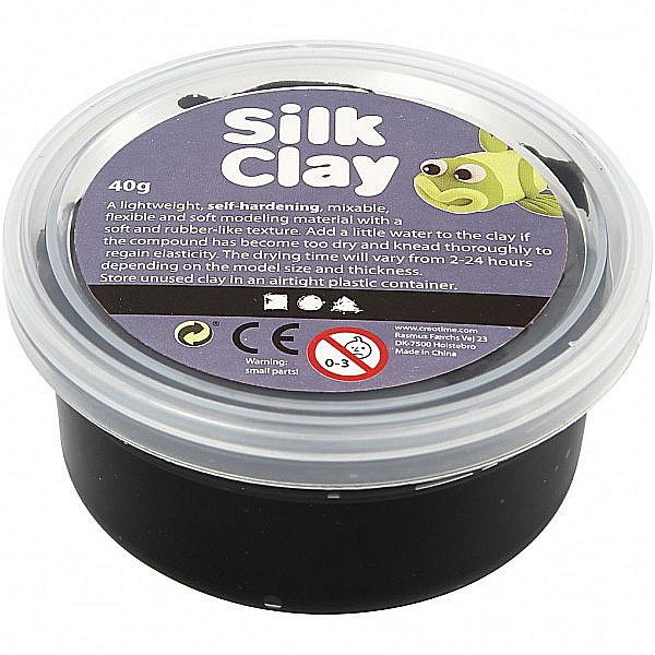 Pastă de modelaj fină cu uscare la aer Silk Clay 40G NEGRU 79102 [1]