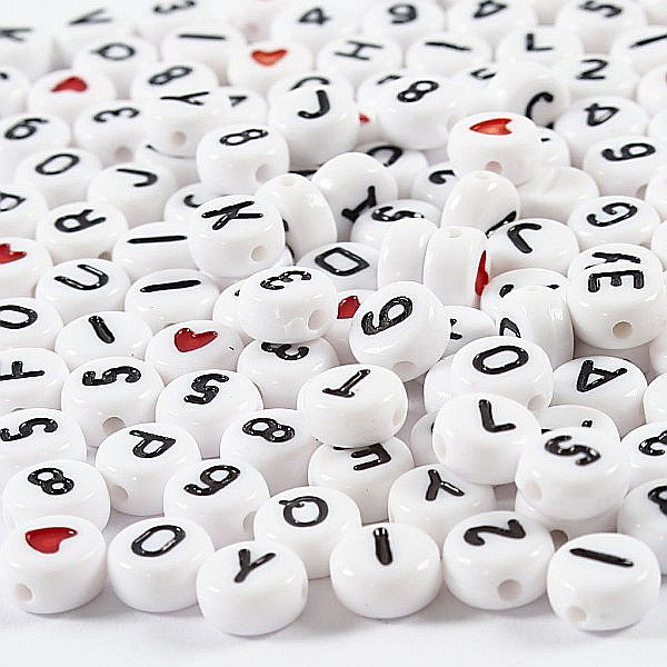 CC MARGELE PLASTIC CU LITERE 7 MM 200/SET ALBE 699050 [1]