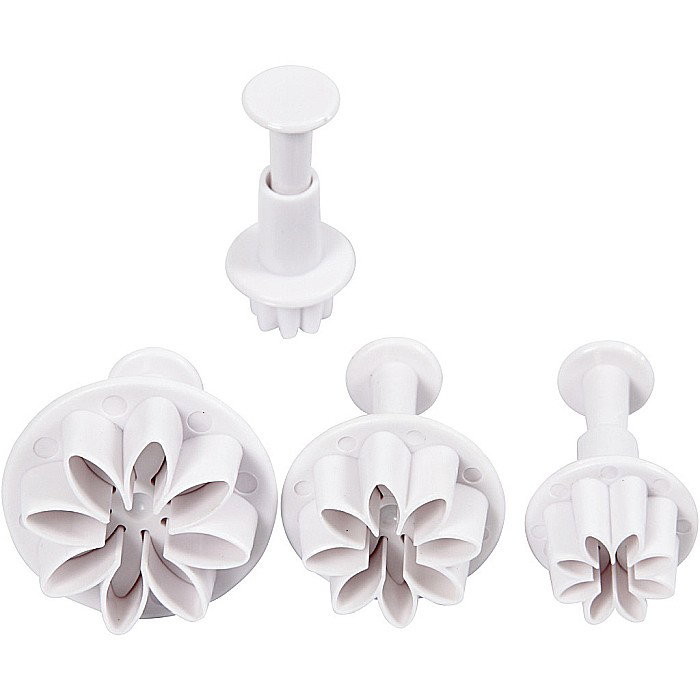 CC FORME PLASTIC CU STAMPILA Cookie Cutters With Stamp, Flower, 2,8+3,6+4,4 cm 782873 [1]