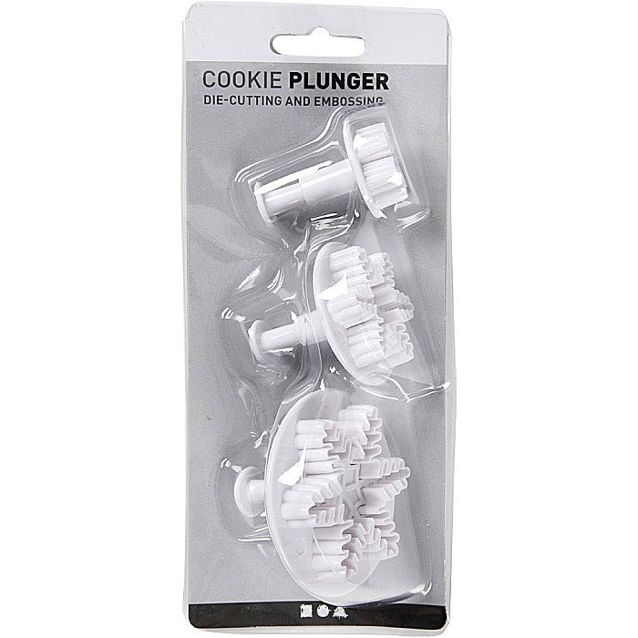 CC FORME Cookie Cutters With Stamp, Snowflake, 3,2+4,8+6,5 cm 782875 [2]
