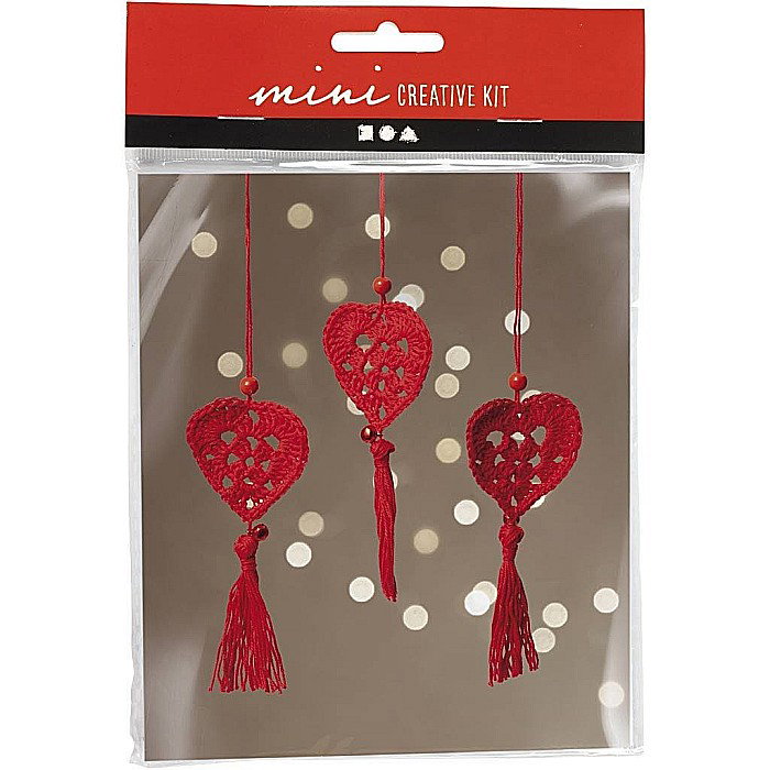 CC MINI KIT CREATIV CRACIUN DECORATIUNI SUSPENDATE CROSETATE INIMI 977482 [2]