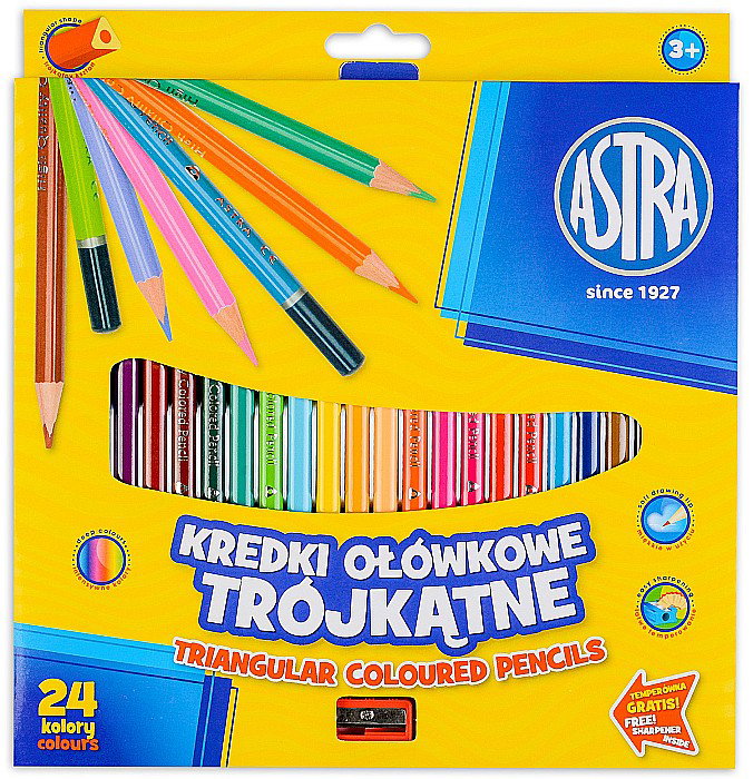 AS CREIOANE COLORATE 24/SET TRIUNGHIULARE + ASCUTITOARE ASTRA 312110003 [1]