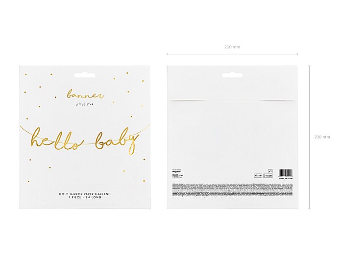 PD BANNER Little Star - Hello Baby, gold, 18x70cm GRL83-019M [8]