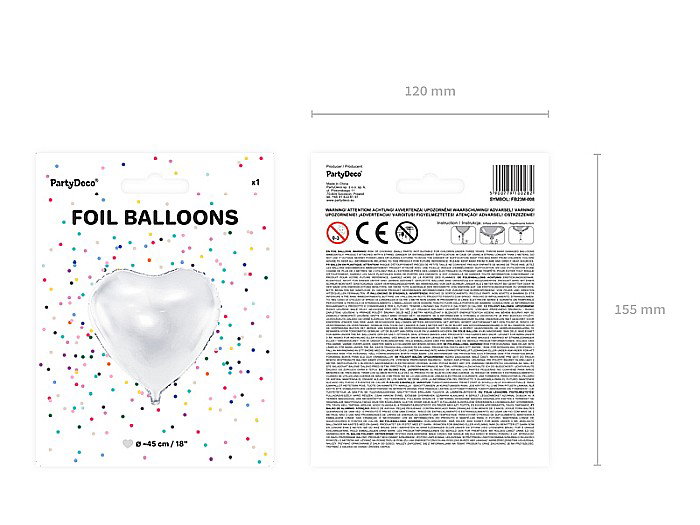 PD BALON FOLIE ALUMINIU Heart, 61cm, white FB23M-008 [3]