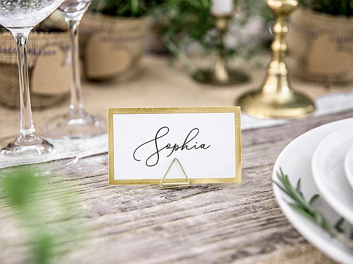 PD SUPORT NUMERE MASA, Place card holders Triangles, gold, 2.3 cm 10/SET PCH3-2-019 [3]