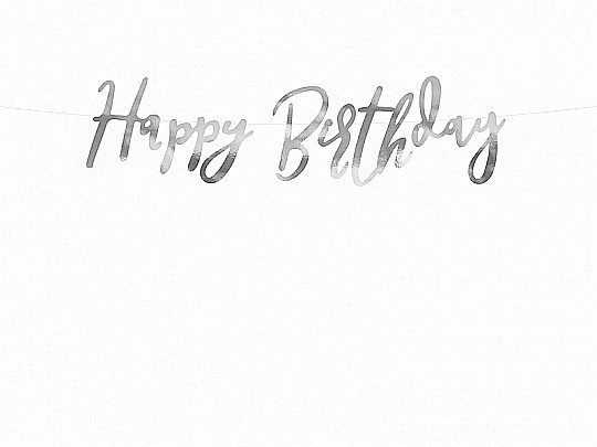 PD BANNER Happy Birthday, silver, 16.5 x 62 cm GRL75-018M [1]