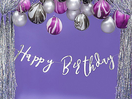 PD BANNER Happy Birthday, silver, 16.5 x 62 cm GRL75-018M [5]