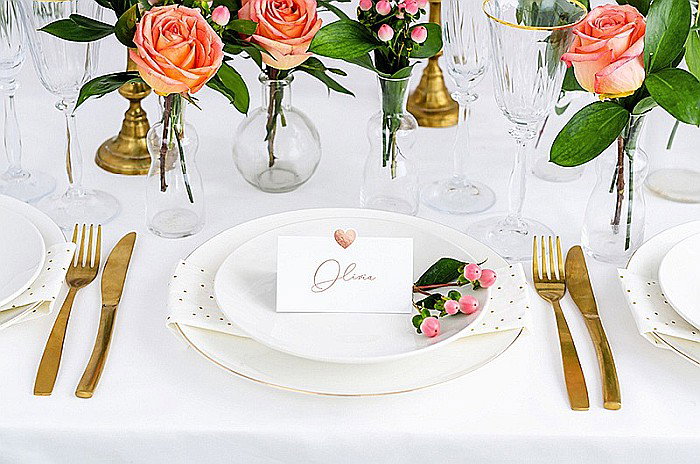 PD CARTI VIZITA MASA Place Cards Heart, rose gold, 10 x 5 cm 10/SET WS10-019R [2]