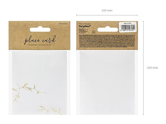 PD CARTI VIZITA MASA Place Cards Branches, gold, 9.5 x 5.5 cm 10/SET WS9-019ME [4]
