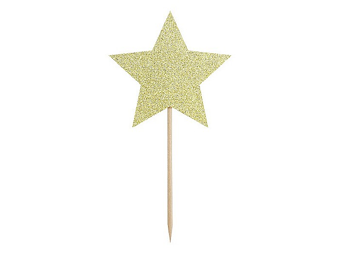 PD DECORATIUNI Tort CRACIUN Cupcake toppers STELUTE AURII 11.5CM  KPM19-019B [3]