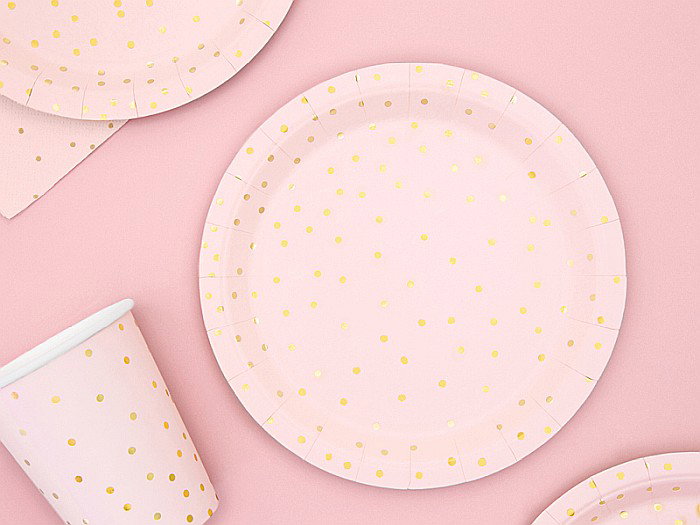 PD FARFURII CARTON Polka Dots, light pink, 18cm 6/set TPP50-081J [2]