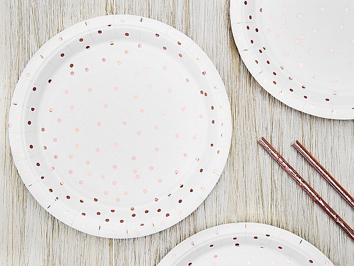 PD FARFURII CARTON Polka Dots, white, 18cm 6/set TPP53-008 [2]
