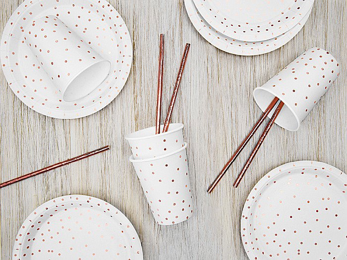 PD FARFURII CARTON Polka Dots, white, 18cm 6/set TPP53-008 [3]