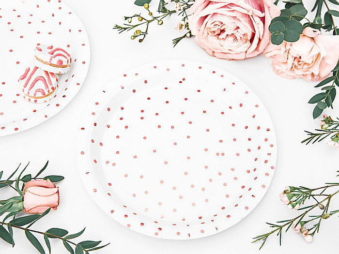 PD FARFURII CARTON Polka Dots, white, 18cm 6/set TPP53-008 [4]