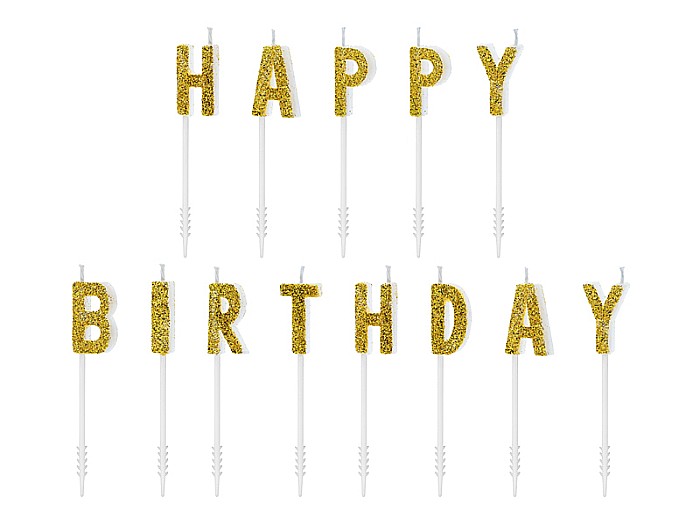 PD LUMANARI TORT Happy Birthday, gold, 2.5cm 13 litere SCS-9-019B [1]