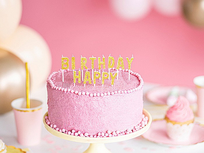 PD LUMANARI TORT Happy Birthday, gold, 2.5cm 13 litere SCS-9-019B [2]