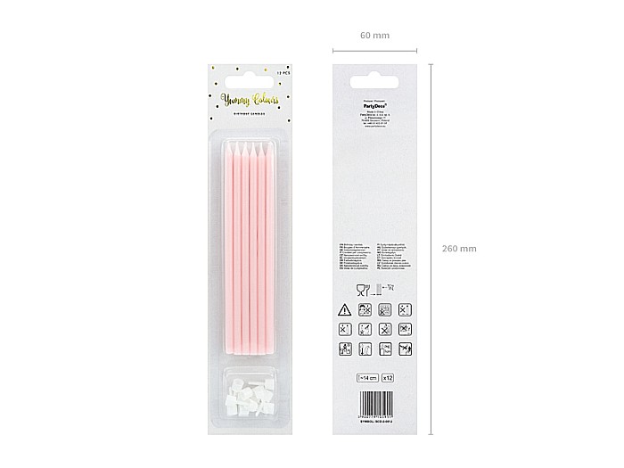 PD LUMANARI TORT light pink, 14cm 12/set SCD-2-081J [3]