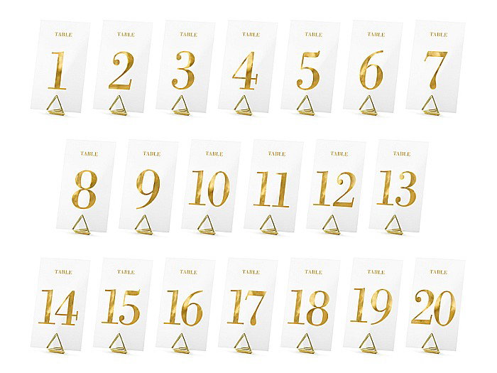 PD NUMERE PENTRU MASA Transparent, gold, 7x12cm 20bucati KPZ4-019ME [2]