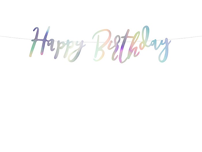 PD BANNER Happy Birthday, iridescent, 16.5x62cm GRL75-017 [1]
